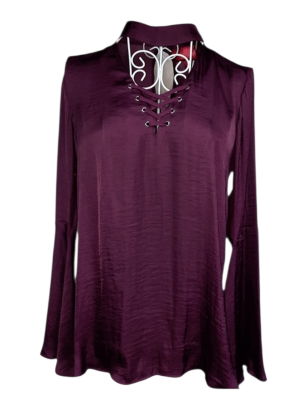Jennifer Lopez Bell Sleeve Choker Neck Top NWT SZ XS